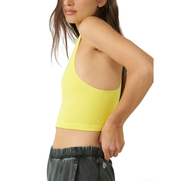 Free People Movement Free Throw Crop Tank in Lemon Verbena Size XS - Picture 3 of 6